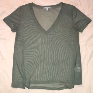 Charlotte Russe Mesh V-Neck